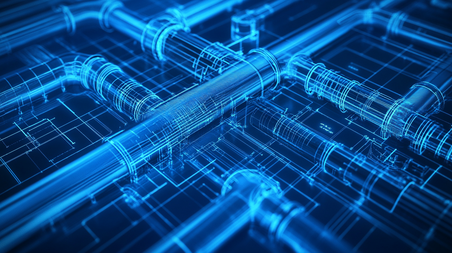 Multi-trade construction plan with various systems highlighted