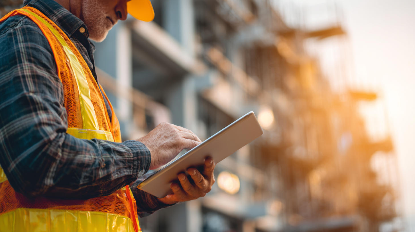 Contractor reviewing AI-generated takeoff on laptop